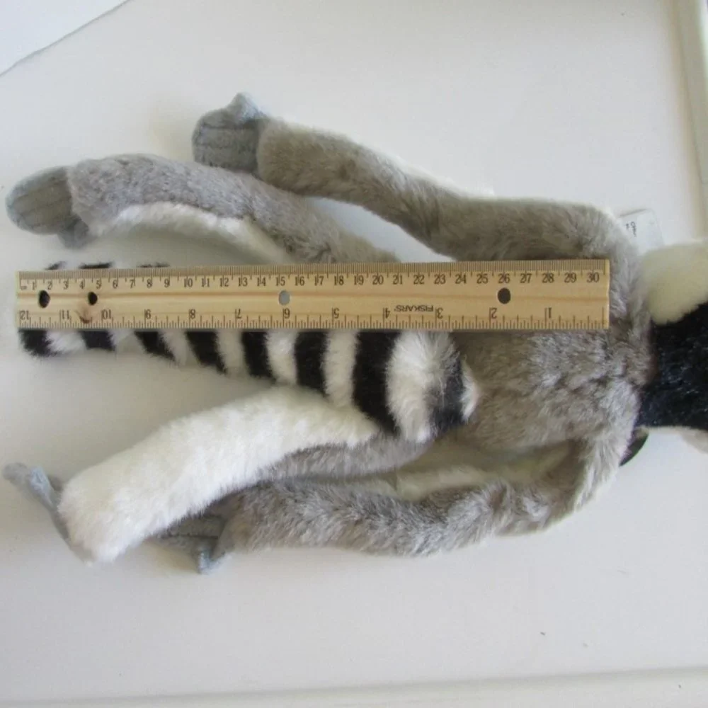 RING TAILED LEMUR w Book HOOK LOOP PAWS no wire SOFT 17